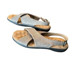 NEW Walking Cradles Metallic Reptile Print Sandals